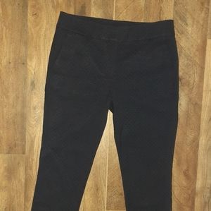 LOFT 6 Navy Blue Floral Marisa Skinny Stretch Pocket Dress Pants